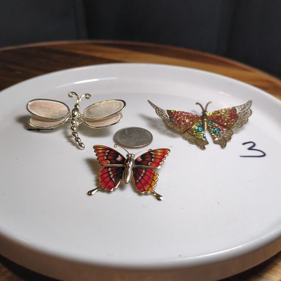 Butterflys Brooch Bundle 3 brooches. Jewelry Set‎ - Picture 4 of 4